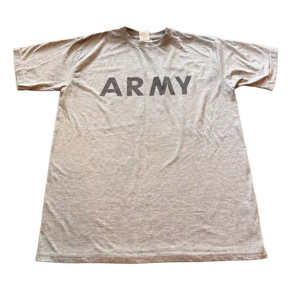 US Army T-Shirt Size Medium Gray APFT Physical Fitness Uniform